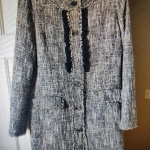 Karl Lagerfeld woman's coat 10 Medium black and grey